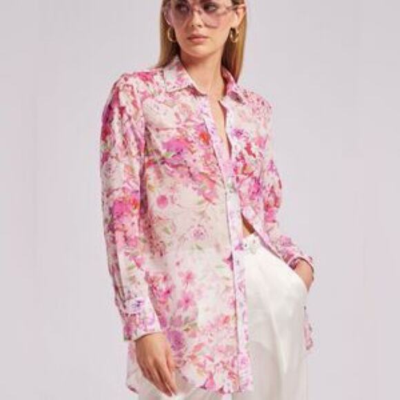 NEW Generation Love Mercy Floral Georgette Shirt - Picture 1 of 13